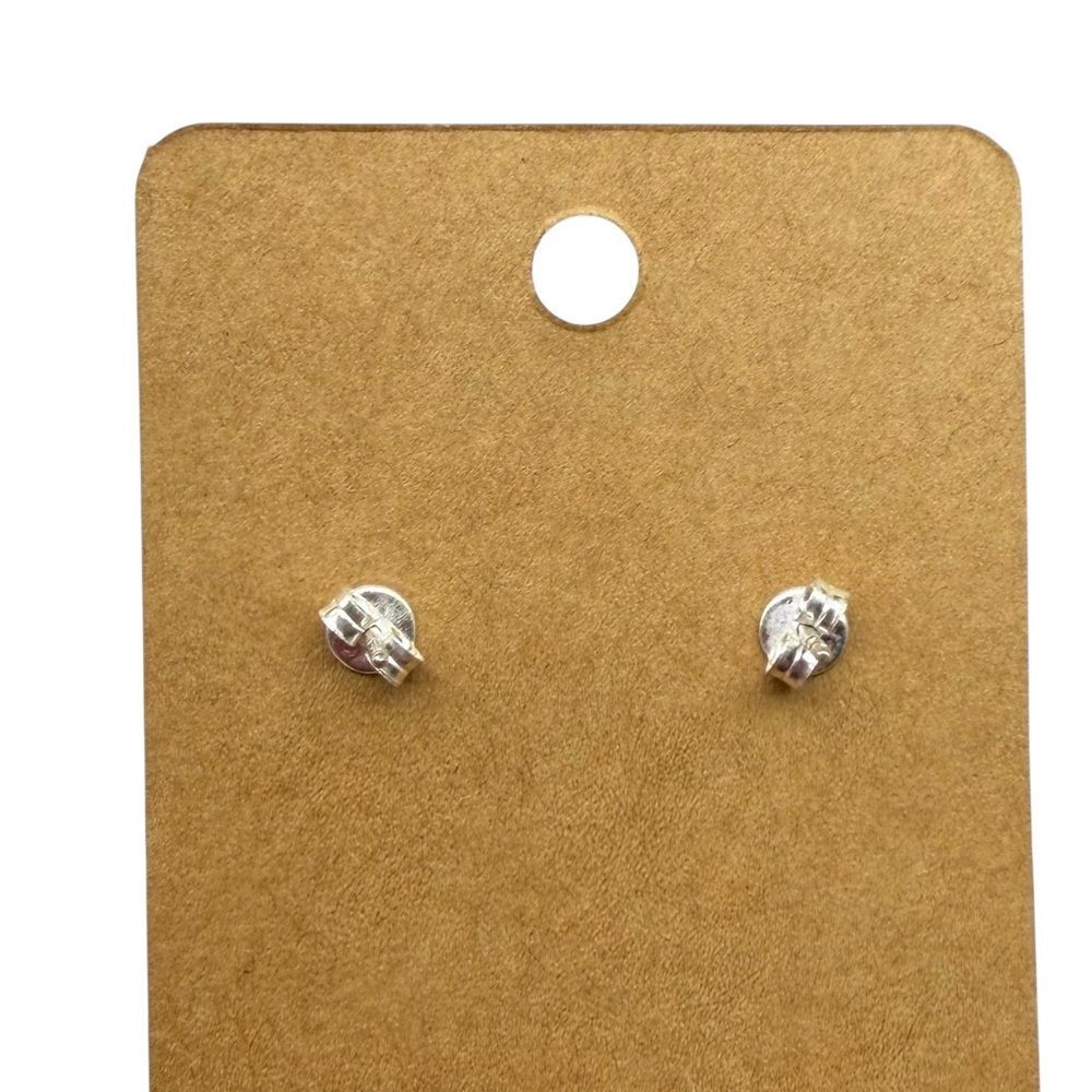 Garnet Earrings Solid 925 Sterling Silver Stud Post Back Multi Stone - Picture 4 of 4